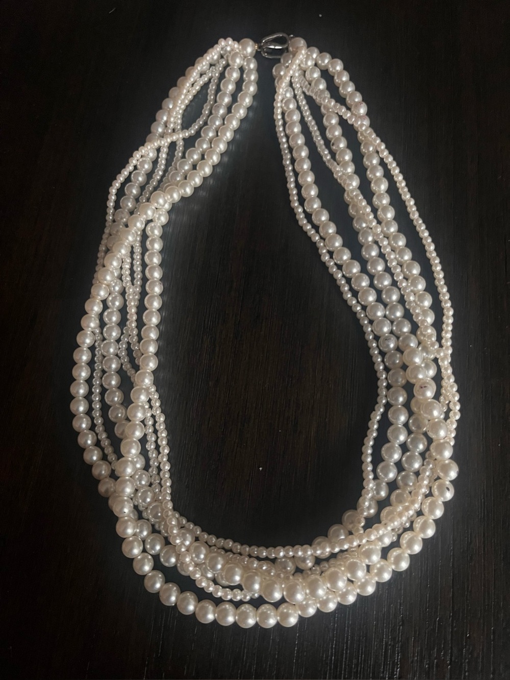 Vintage 6-Strand White Pearl Necklace